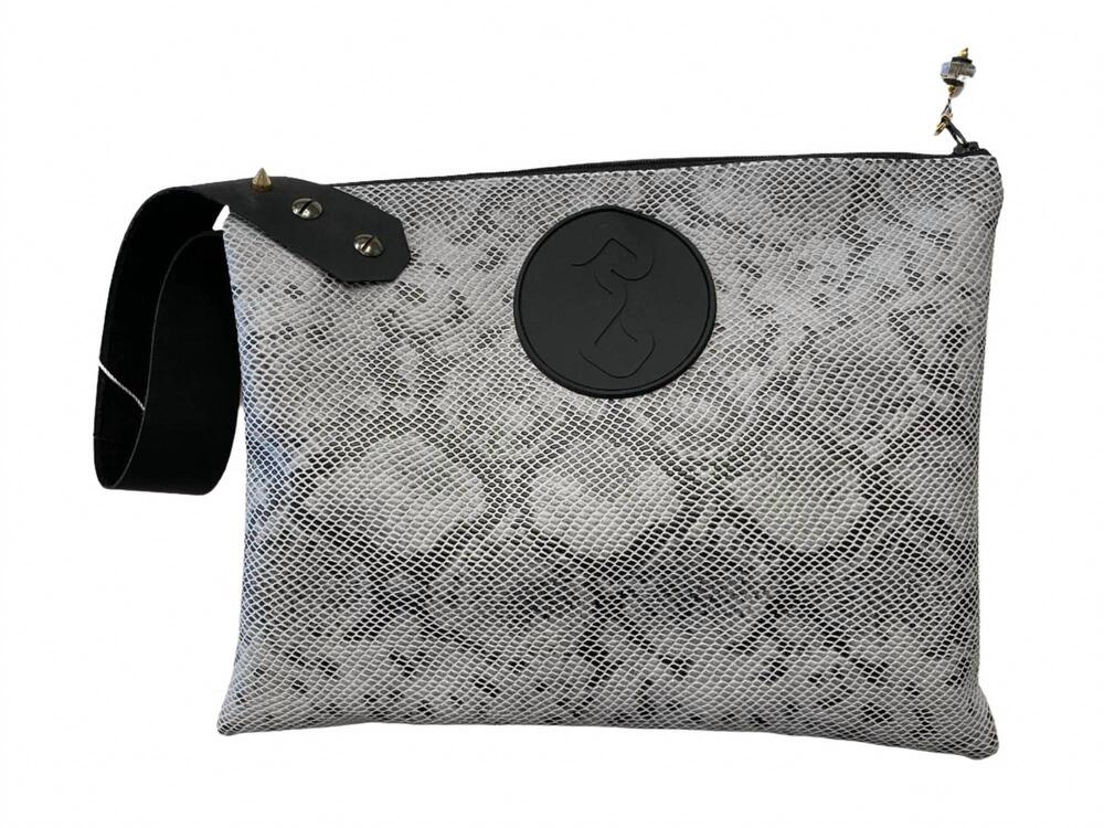 NEW ROB BACON women's timeless clutch in grey